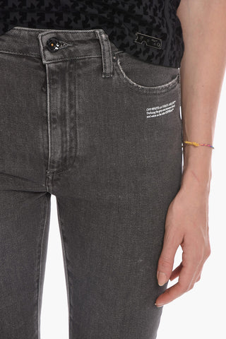 PERMANENT Skinny Fit Denims with Logo Patch 13cm