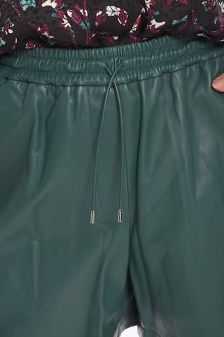 Calfskin Wide-leg Shorts with Debossed Logo