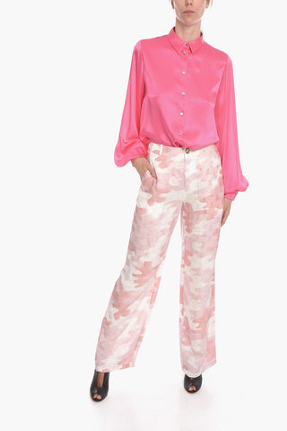 Silk Wide-leg Pants in Monogram-jacquard Motif
