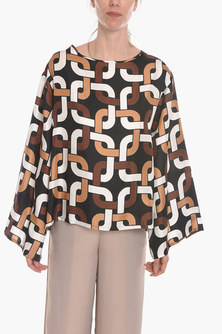 Silk BRIANA Blouse with Bell Sleeves
