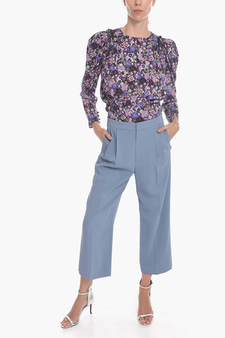 Wide-leg Trousers with Front Pleats