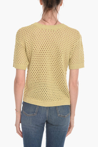 Mesh Crewneck Sweather with Glittery Effect