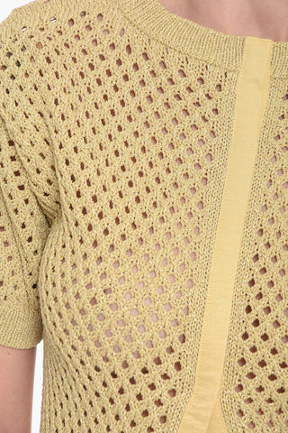 Mesh Crewneck Sweather with Glittery Effect