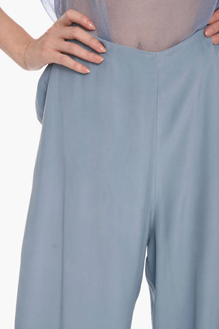 Silk-satin PAGE Flared Pants with Waist-drawstring