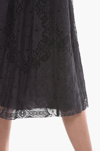 Lace Pleated Skirt with Tulle