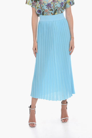 Knitted Pleated Flared Skirt