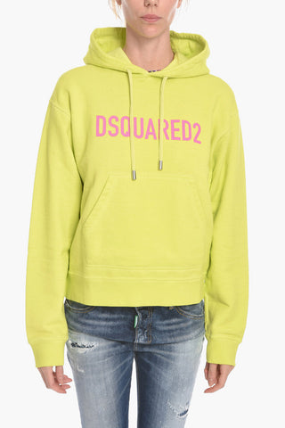 Brushed Cotton Hoodie Sweatshirt with Lettering