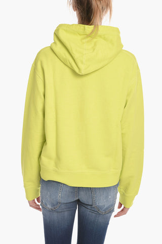Brushed Cotton Hoodie Sweatshirt with Lettering