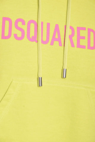 Brushed Cotton Hoodie Sweatshirt with Lettering