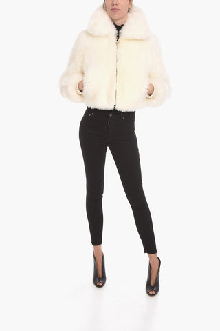 Giubbotto Shearling Crop in Vera Pelliccia