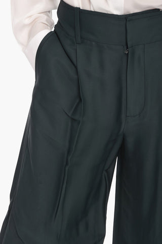 Silk-blend Tailored Pants with Single Pleat