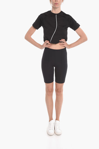 Shorts Biker con Chiusura a Zip Laterale
