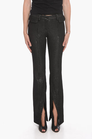 Pantaloni ELJAS in Paillettes con Spacchi sul Fondo