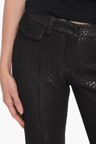 Pantaloni ELJAS in Paillettes con Spacchi sul Fondo