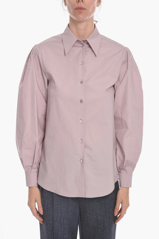 Plain Shirt with Balloon Sleeves