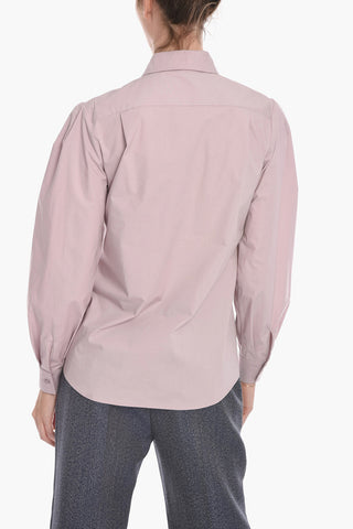 Plain Shirt with Balloon Sleeves