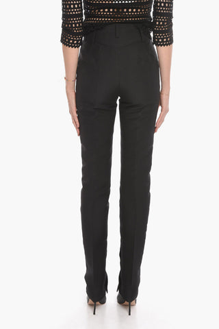 Hose mit einer Bundfalte und Doppelring-Schnalle