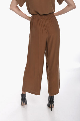 SIlk PAGE Flared Pants with Waist Drawstring