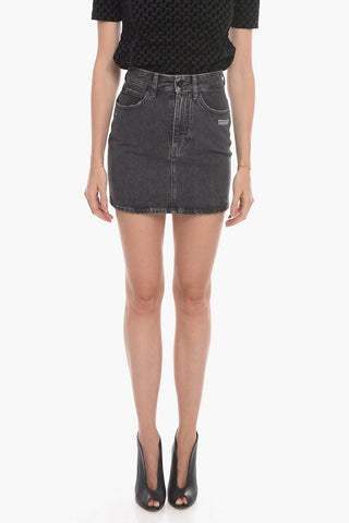 PERMANENT Minigonna in Denim con Dettaglio Distress