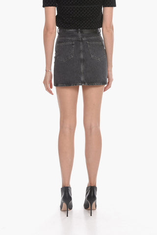 PERMANENT Minigonna in Denim con Dettaglio Distress