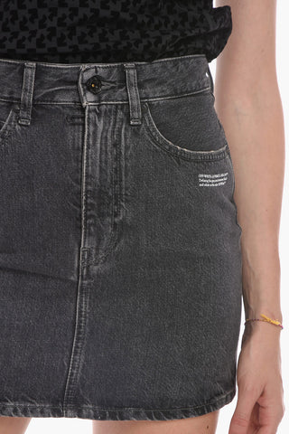 PERMANENT Minigonna in Denim con Dettaglio Distress