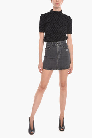 PERMANENT Minigonna in Denim con Dettaglio Distress