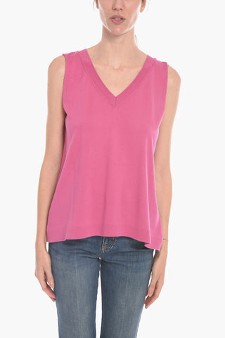 Top Oversized a Tinta Unita con Scollo a V