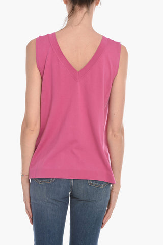 Top Oversized a Tinta Unita con Scollo a V