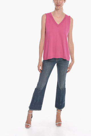 Top Oversized a Tinta Unita con Scollo a V