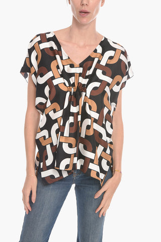 Silk TASHA Blouse with Ruched Detailing