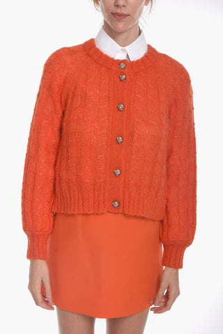 Mohair-blend Cardigan with Decorative Buttons