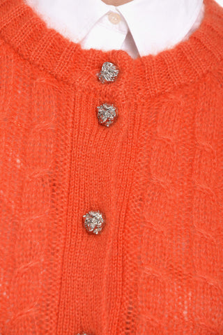 Mohair-blend Cardigan with Decorative Buttons