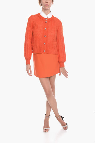 Mohair-blend Cardigan with Decorative Buttons