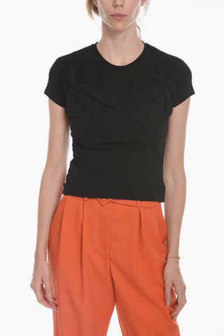 Crewneck T-shirt with Double Twist Detailing