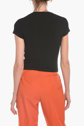 Crewneck T-shirt with Double Twist Detailing