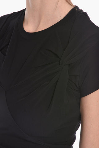 Crewneck T-shirt with Double Twist Detailing