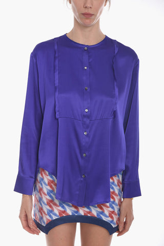 Camicia in Seta con Girocollo e Spacchi