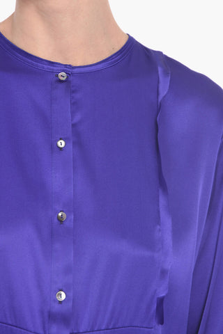 Camicia in Seta con Girocollo e Spacchi