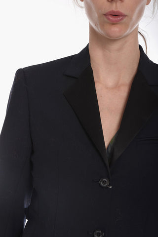 Blazer in Misto Lana con Doppia Fibbia sul Retro