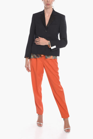 Blazer in Misto Lana con Doppia Fibbia sul Retro