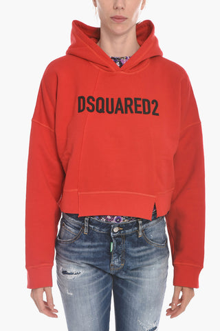 Felpa Hoodie con Logo in Rilievo