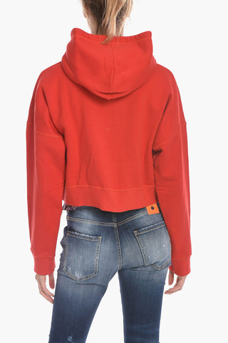 Felpa Hoodie con Logo in Rilievo
