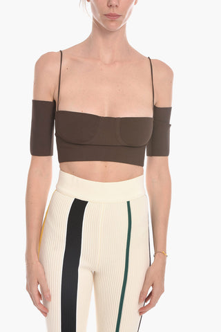 Crop Top a Spalle Scoperte con Lacci