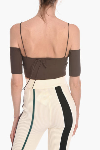 Crop Top a Spalle Scoperte con Lacci