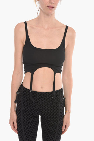 Cropped Top with Adjustable Hooks Detailing