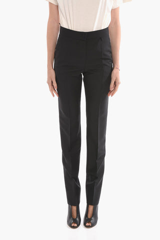 Wool High-waisted Trousers with Front Pleat