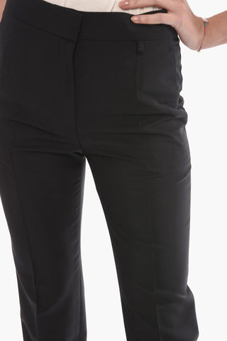 Wool High-waisted Trousers with Front Pleat