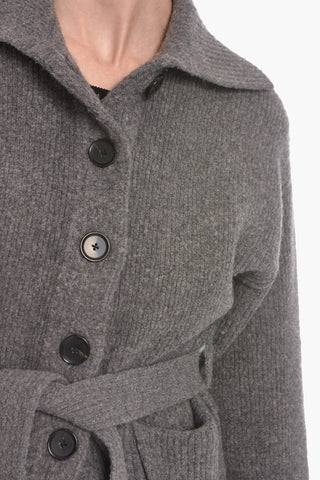 Wool Blend Cardigan with Tie Belt