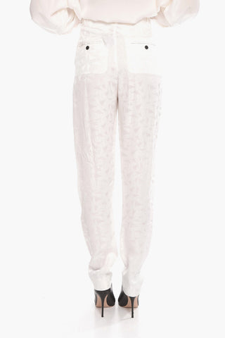 High-waisted AMAYA Trousers with Allover Geomtric Pattern