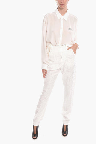 High-waisted AMAYA Trousers with Allover Geomtric Pattern